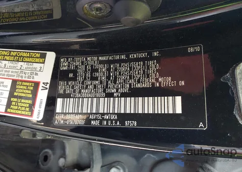 2010 Toyota Venza из США, поврежденный, VIN 4T3BA3BB8AU018099